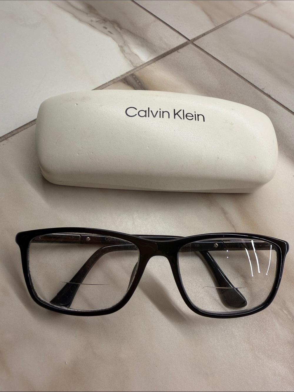 Calvin Klein pre- owned Black Rectangular Eyewear with Branded Case-Unisex